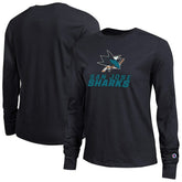 San Jose Sharks Champion Women's Wordmark Lockup Long Sleeve T-Shirt For Sale