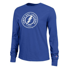 Tampa Bay Lightning Champion Women's Wordmark Lockup Long Sleeve T-Shirt Sale