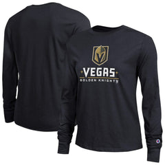 Vegas Golden Knights Champion Women's Wordmark Lockup Long Sleeve T-Shirt Sale