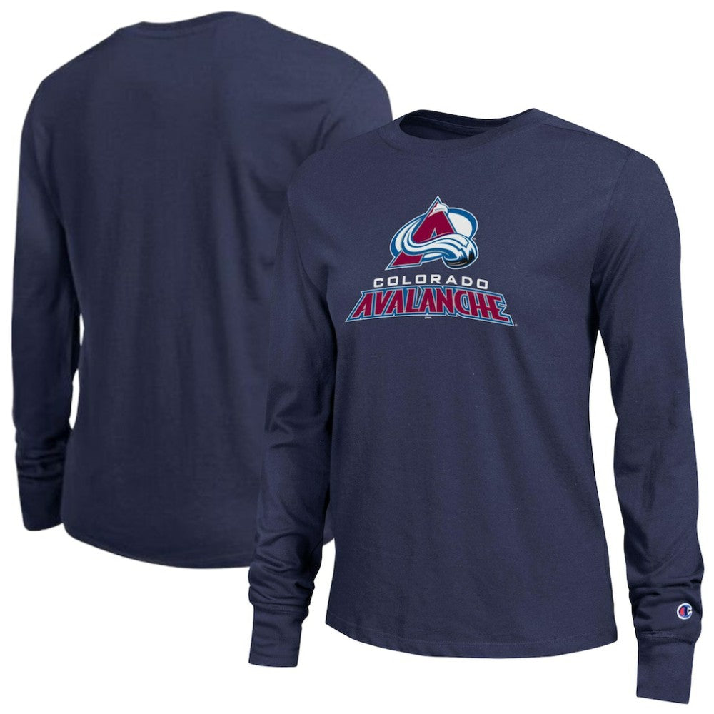 Colorado Avalanche Champion Women's Wordmark Lockup Long Sleeve T-Shirt Sale