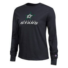 Dallas Stars Champion Women's Wordmark Lockup Long Sleeve T-Shirt For Sale