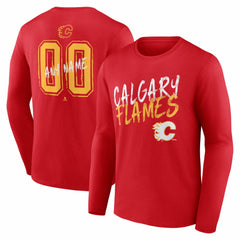 Calgary Flames Hustle Personalized Name & Number Long Sleeve T-Shirt Online