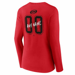 Carolina Hurricanes Women's Hustle Personalized Name & Number Long Sleeve V-Neck T-Shirt Outlet