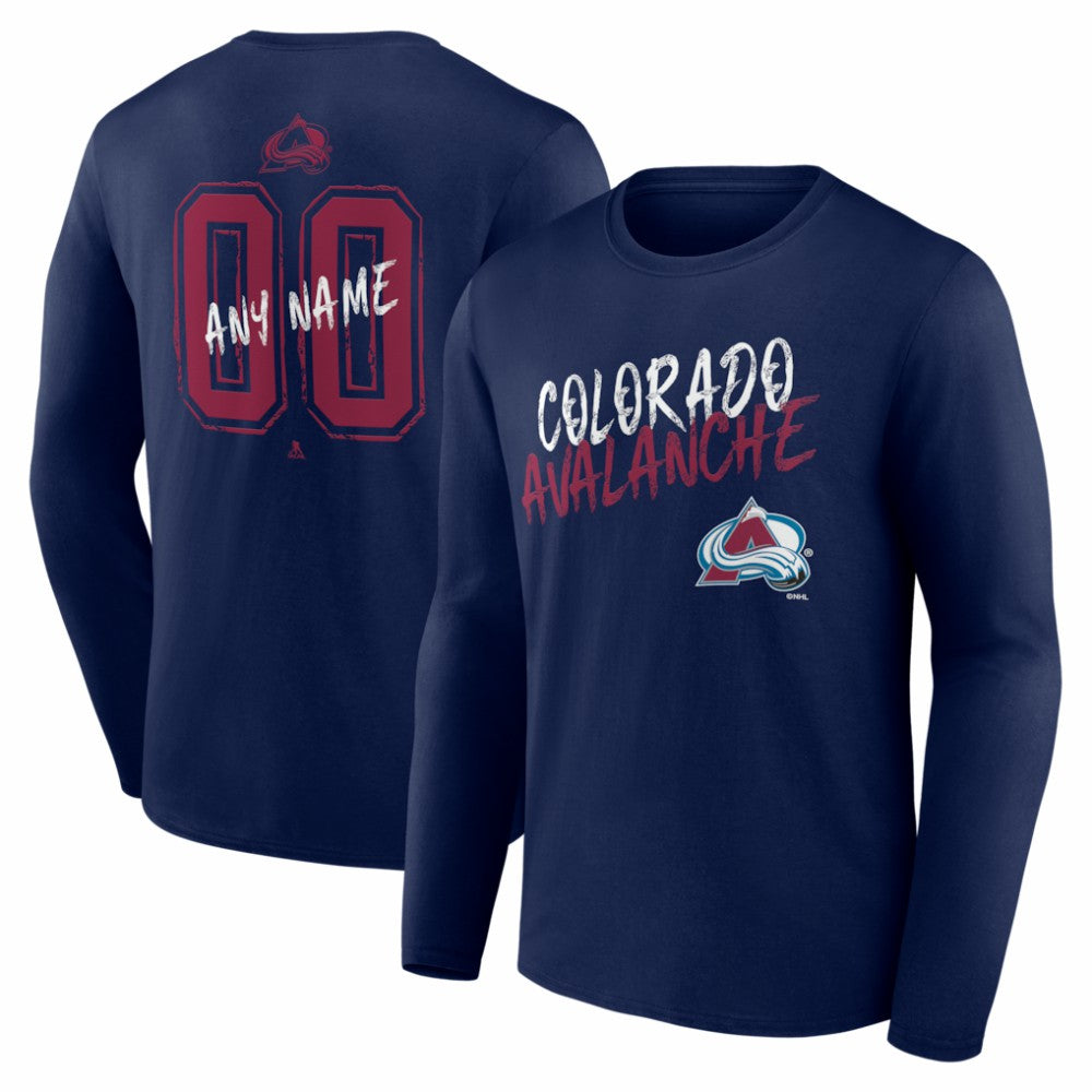 Colorado Avalanche Hustle Personalized Name & Number Long Sleeve T-Shirt Sale