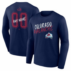 Colorado Avalanche Hustle Personalized Name & Number Long Sleeve T-Shirt Sale