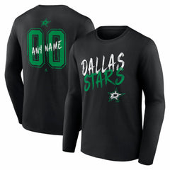 Dallas Stars Hustle Personalized Name & Number Long Sleeve T-Shirt For Sale