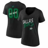 Dallas Stars Women's Hustle Personalized Name & Number V-Neck T-Shirt For Sale