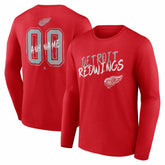 Detroit Red Wings Hustle Personalized Name & Number Long Sleeve T-Shirt On Sale