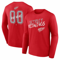 Detroit Red Wings Hustle Personalized Name & Number Long Sleeve T-Shirt On Sale