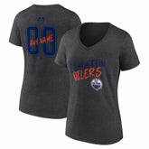 Edmonton Oilers Women's Hustle Personalized Name & Number V-Neck T-Shirt Sale