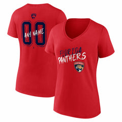 Florida Panthers Women's Hustle Personalized Name & Number V-Neck T-Shirt Discount