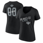 Los Angeles Kings Women's Hustle Personalized Name & Number V-Neck T-Shirt For Sale