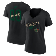 Minnesota Wild Women's Hustle Personalized Name & Number V-Neck T-Shirt Sale