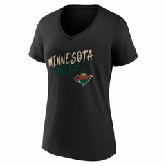Minnesota Wild Women's Hustle Personalized Name & Number V-Neck T-Shirt Sale