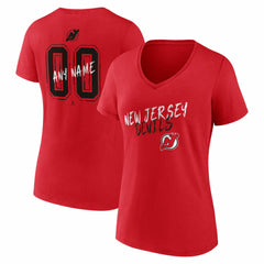 New Jersey Devils Women's Hustle Personalized Name & Number V-Neck T-Shirt Outlet