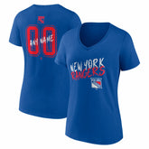 New York Rangers Women's Hustle Personalized Name & Number V-Neck T-Shirt Online