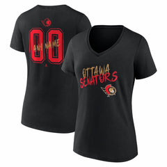 Ottawa Senators Women's Hustle Personalized Name & Number V-Neck T-Shirt For Sale