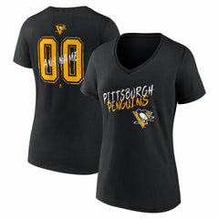 Pittsburgh Penguins Women's Hustle Personalized Name & Number V-Neck T-Shirt On Sale