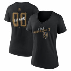 Vegas Golden Knights Women's Hustle Personalized Name & Number V-Neck T-Shirt Online