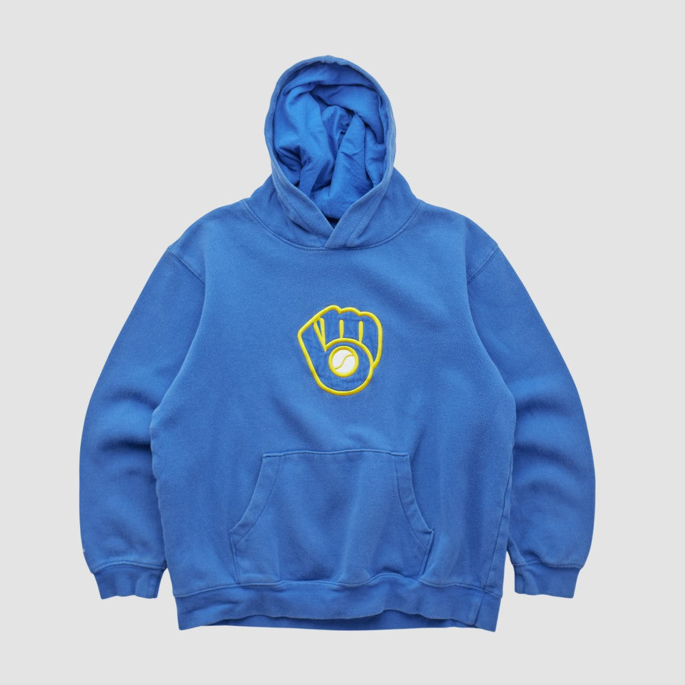 Milwaukee Brewers Majestic 2000s Hooded Pullover Sweatshirt | MLB Discount