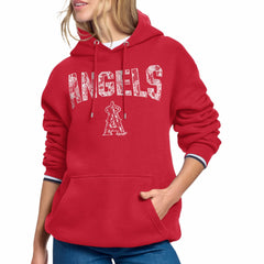 Los Angeles Angels Starter Women's Lace Team Lockup Fleece Hoodie | MLB Discount