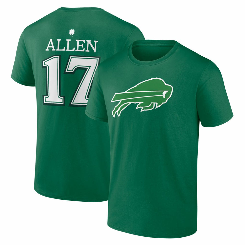 Buffalo Bills Josh Allen St. Patrick's Day Icon Name & Number T-Shirt