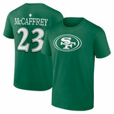 San Francisco 49ers Christian McCaffrey St. Patrick's Day Icon Name & Number T-Shirt