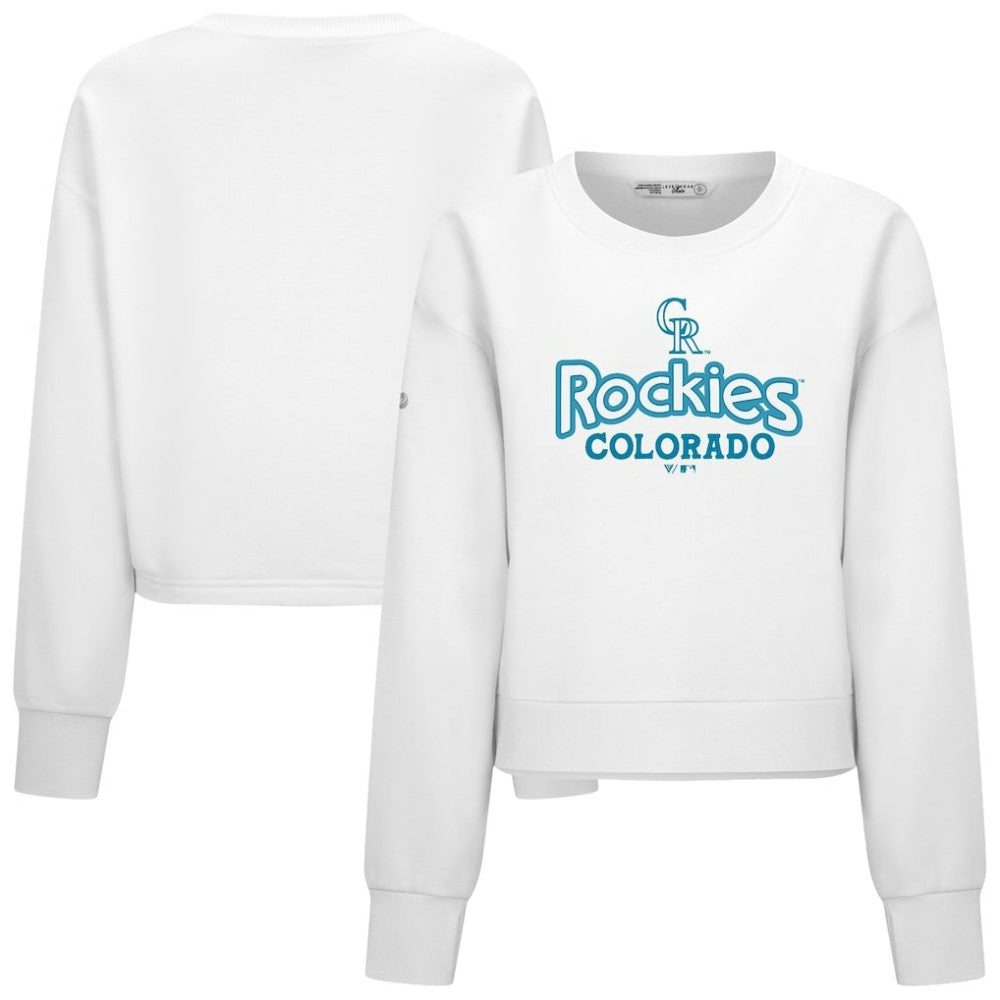 Colorado Rockies Levelwear Women's Judd Cornerstone Cropped Sweatshirt | MLB On Sale