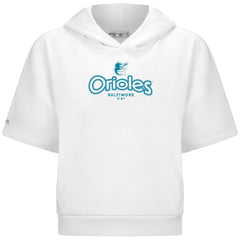 Baltimore Orioles Levelwear Women's Amber Short Sleeve Cornerstone Hoodie | MLB On Sale