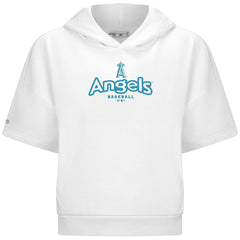 Los Angeles Angels Levelwear Women's Amber Short Sleeve Cornerstone Hoodie | MLB On Sale