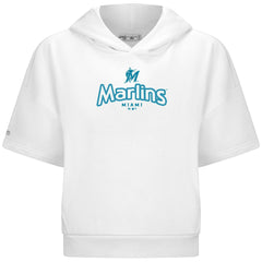 Miami Marlins Levelwear Women's Amber Short Sleeve Cornerstone Hoodie | MLB On Sale