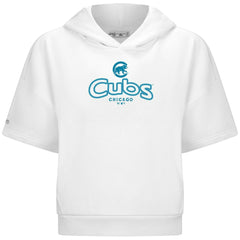 Chicago Cubs Levelwear Women's Amber Short Sleeve Cornerstone Hoodie | MLB New