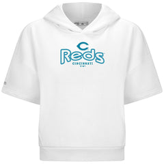 Cincinnati Reds Levelwear Women's Amber Short Sleeve Cornerstone Hoodie | MLB For sale