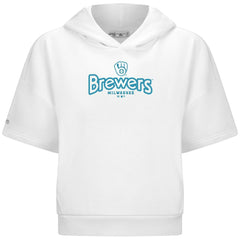Milwaukee Brewers Levelwear Women's Amber Short Sleeve Cornerstone Hoodie | MLB Near me