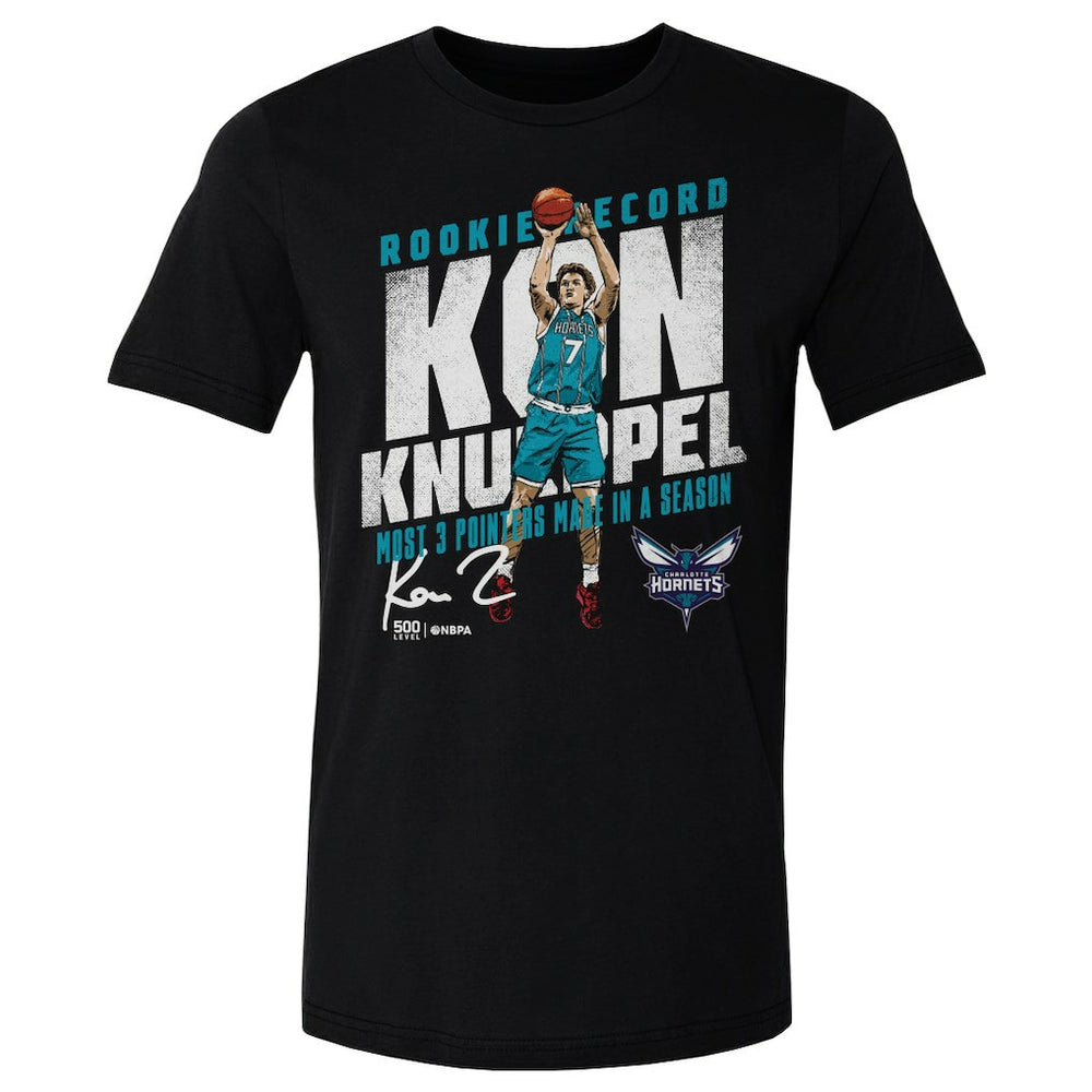 Kon Knueppel Charlotte Hornets 500 Level Rookie Three-Point Record T-Shirt Discount