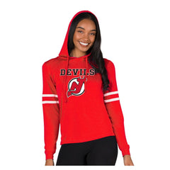 New Jersey Devils Concepts Sport Women's Marathon Long-Sleeve Hooded T-Shirt Discount