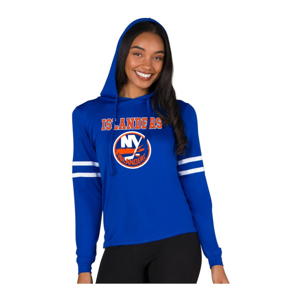 New York Islanders Concepts Sport Women's Marathon Long-Sleeve Hooded T-Shirt Outlet