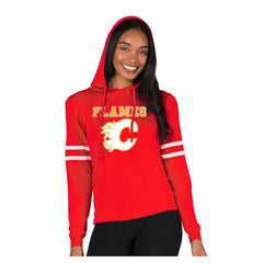 Calgary Flames Concepts Sport Women's Marathon Long-Sleeve Hooded T-Shirt Discount