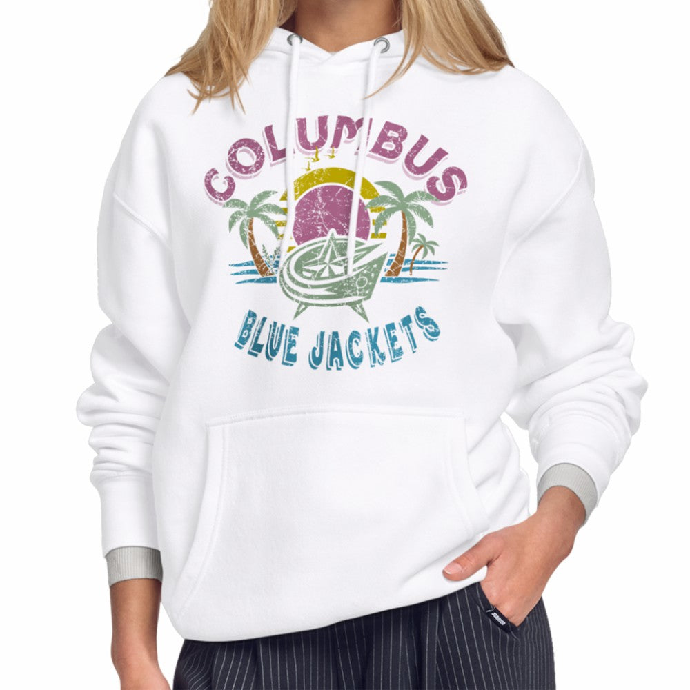 Columbus Blue Jackets Starter Women's Tonal Beach Hoodie For Sale
