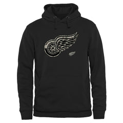 Men's Detroit Red Wings Black Rink Warrior Pullover Hoodie Outlet