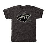 Men's Minnesota Wild Black Rink Warrior Tri-Blend T-Shirt On Sale