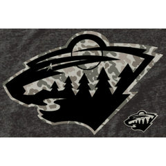 Men's Minnesota Wild Black Rink Warrior Tri-Blend T-Shirt On Sale