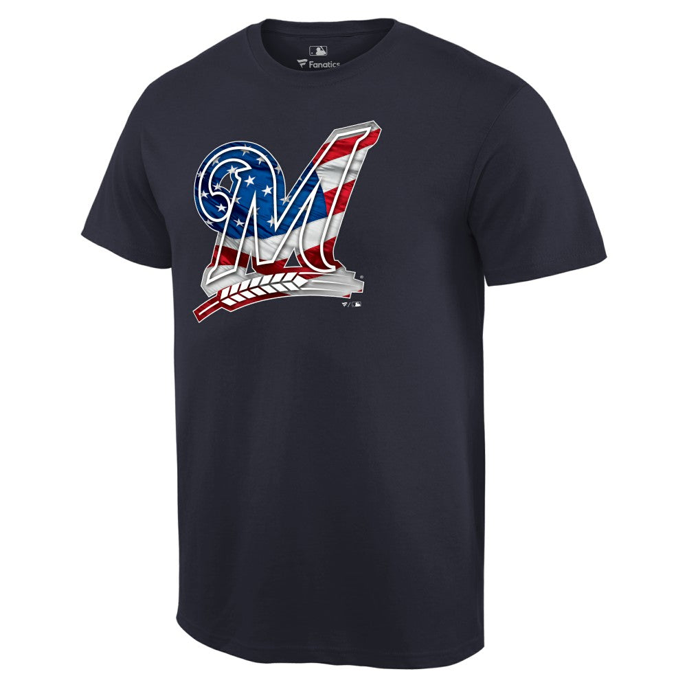 Milwaukee Brewers Memorial Day Banner Wave Logo T-Shirt | MLB Near me