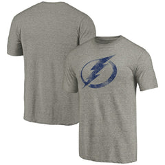Tampa Bay Lightning Distressed Team Logo Tri-Blend T-Shirt On Sale