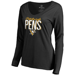 Pittsburgh Penguins Women's Nostalgia Long Sleeve T-Shirt Discount