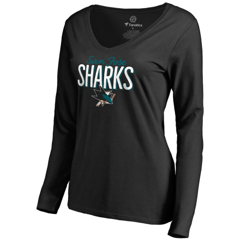 San Jose Sharks Women's Nostalgia Long Sleeve T-Shirt On Sale