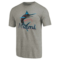 Miami Marlins Distressed Team Tri-Blend T-Shirt | MLB US