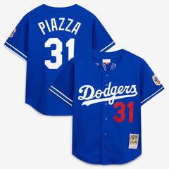 Mike Piazza Los Angeles Dodgers Mitchell & Ness Cooperstown Collection Mesh Batting Practice Button-Up Jersey | MLB Shop