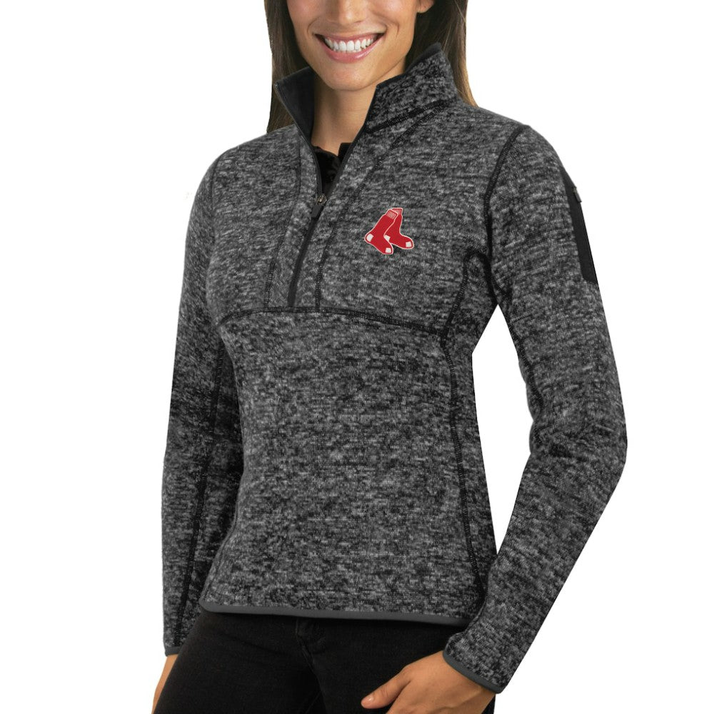 Boston Red Sox Antigua Women's Fortune Half-Zip Pullover Sweater | MLB US