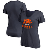 Denver Broncos Women's Faith Family V-Neck T-Shirt